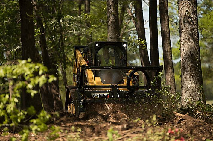 Compact tracked loader on a job site